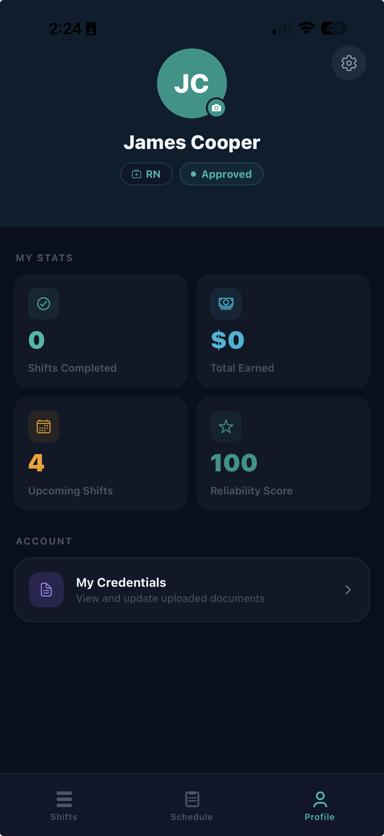 Nurse profile and stats