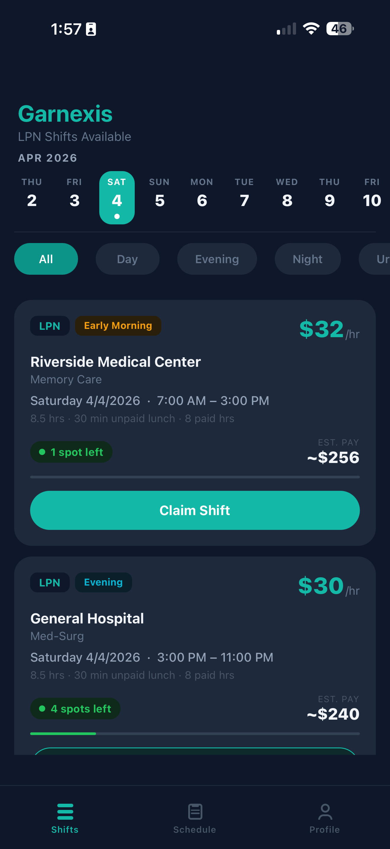 LPN shifts